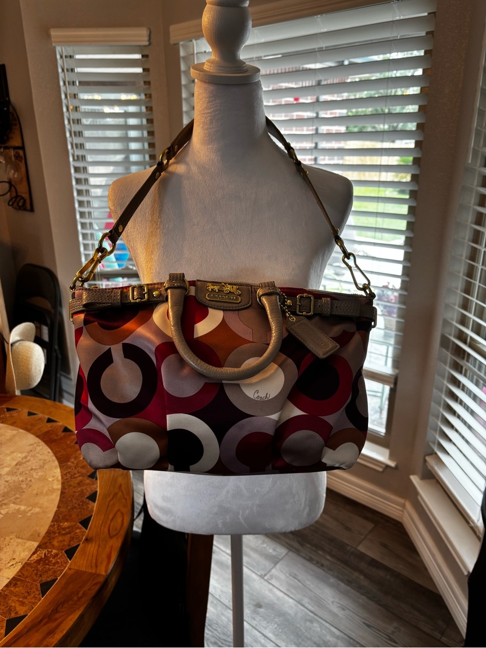 Coach Madison Op Art Sophia Satchel Shoulder Bag Multicolor EUC